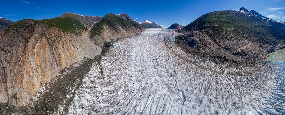Alaska-Tracy Arm-Panoramic aerial view of crevassed surface of Sawyer Glacier in Tracy Arm art print by Paul Souders for $57.95 CAD