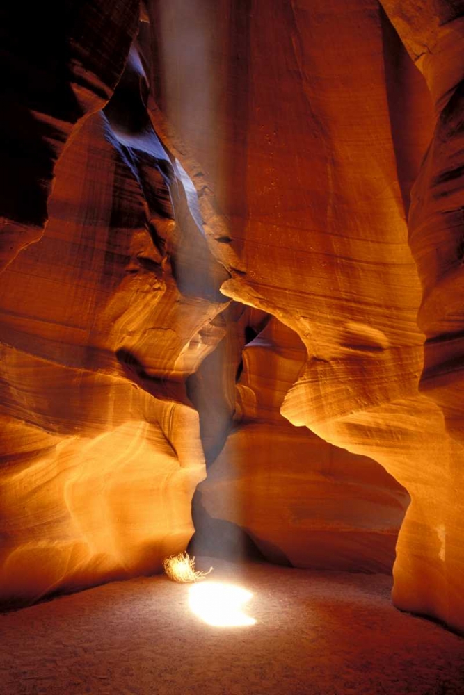 AZ, Page, Sun beam shines onto Antelope canyon art print by Dennis Kirkland for $57.95 CAD