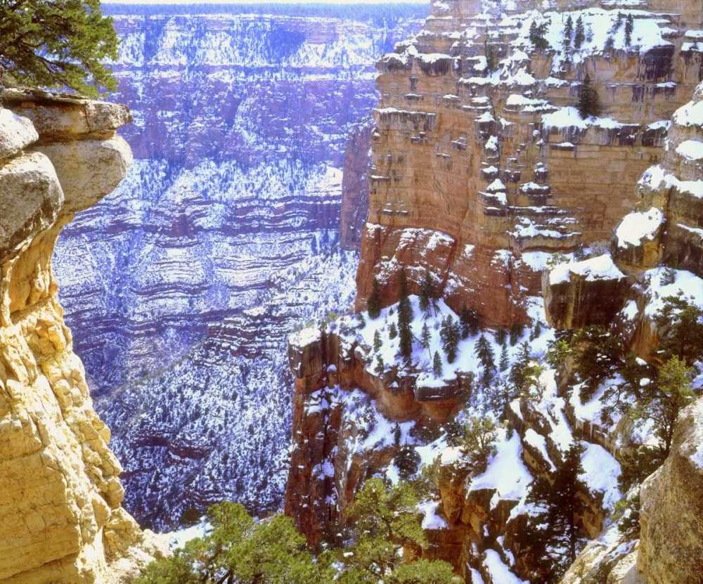 AZ, Grand Canyon, Winter snow on rock formations art print by Christopher Talbot Frank for $57.95 CAD