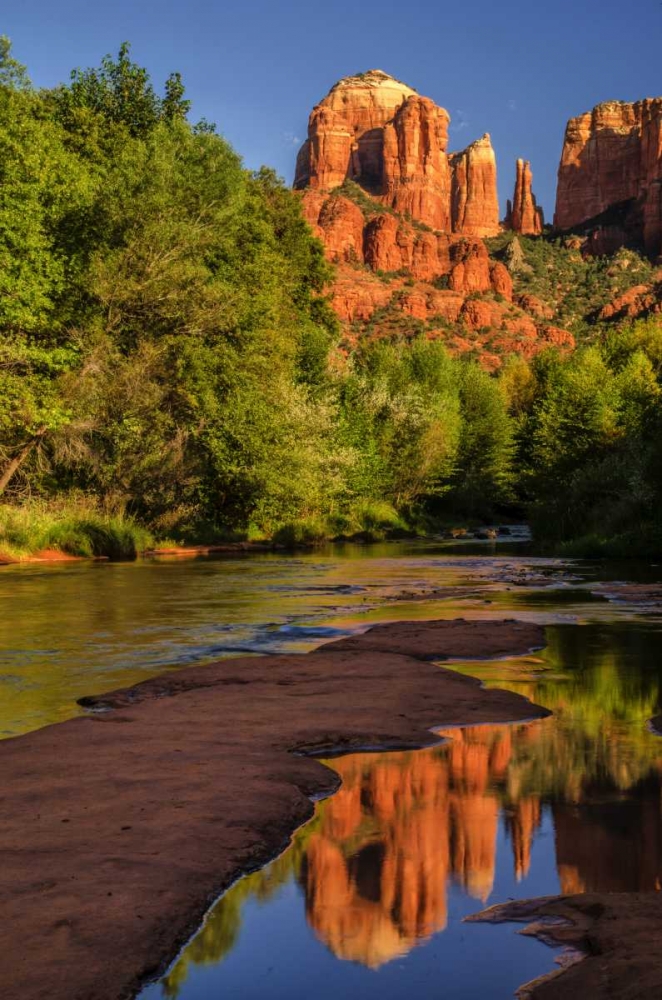 USA, Arizona Cathedral Rock reflects in creek art print by Jay OBrien for $57.95 CAD