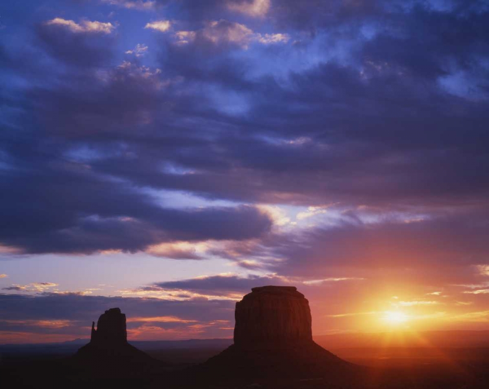 AZ, Monument Valley Sunrise on stone formations art print by Dennis Flaherty for $57.95 CAD