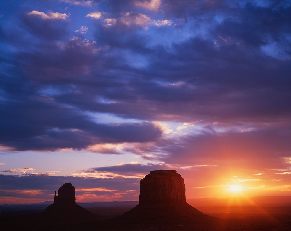 Arizona-Monument Valley Sunrise silhouettes of formations  art print by Jaynes Gallery for $57.95 CAD
