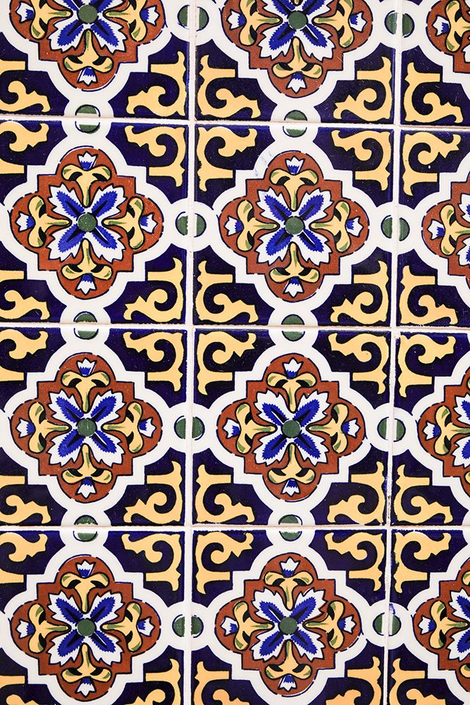 Arizona- USA. Mediterranean painted tiles art print by Jolly Sienda for $57.95 CAD