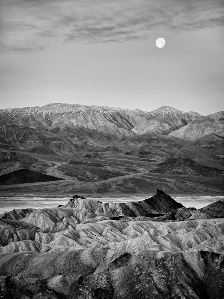 USA-California-Death Valley National Park Moon setting at dawn over Zabriskie Point art print by Ann Collins for $57.95 CAD