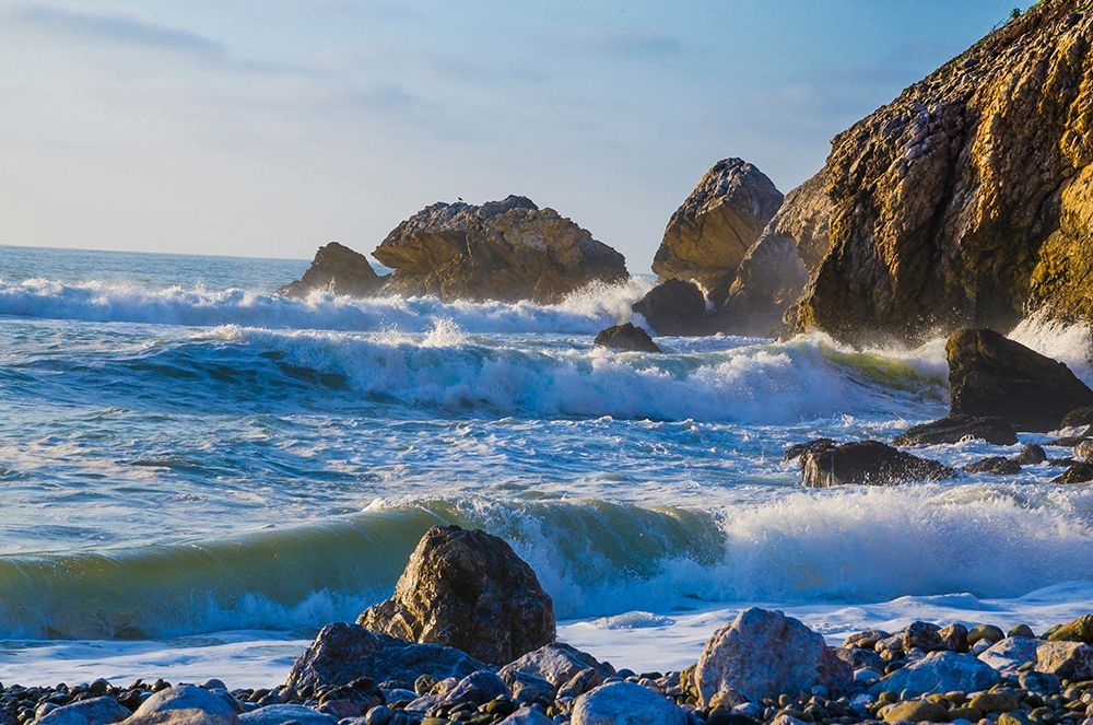 Large Waves on Rockaway Beach-Pacifica-California-USA art print by Anna Miller for $57.95 CAD