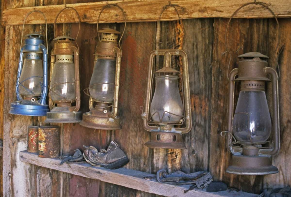CA, Bodie SP Lanterns inside a General Store art print by Dennis Flaherty for $57.95 CAD