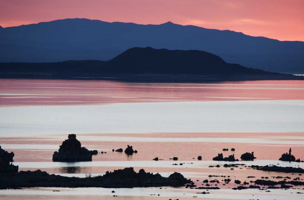 CA, Predawn light at Mono Lake silhouettes tufas art print by Dennis Flaherty for $57.95 CAD