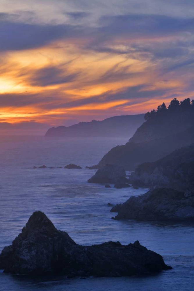 CA, Big Sur Coastal scene at sunset art print by David Kelley for $57.95 CAD