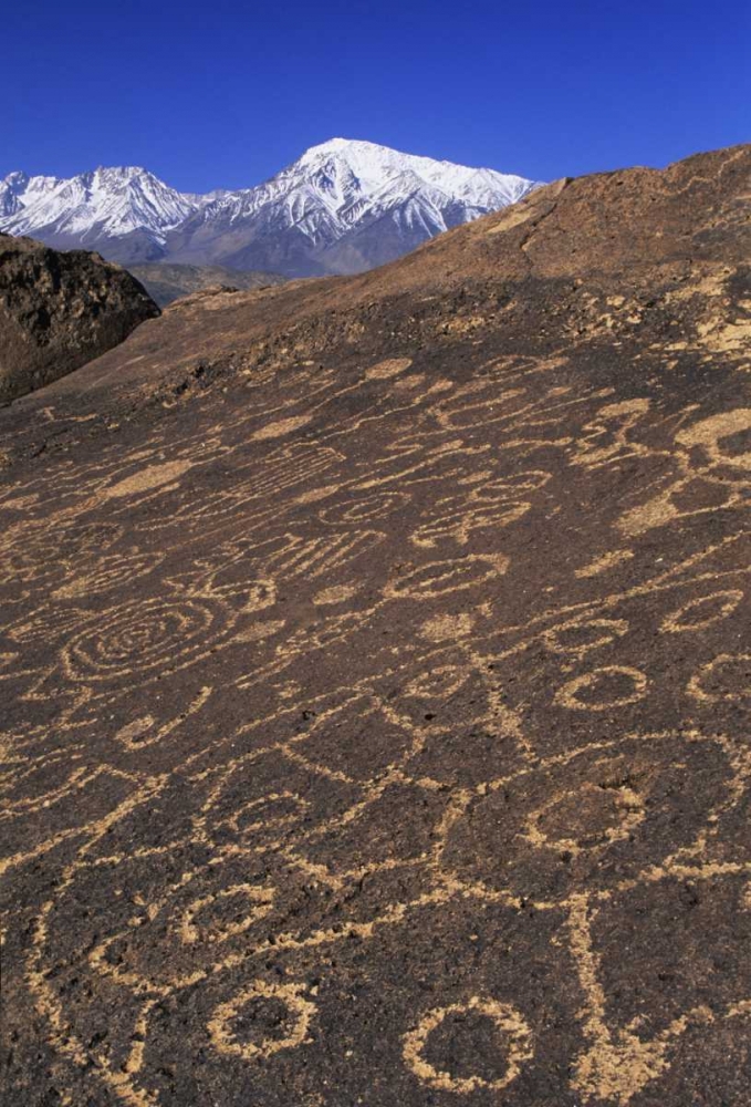 CA, Sierra Nevada Circular and linear petroglyph art print by Dennis Flaherty for $57.95 CAD