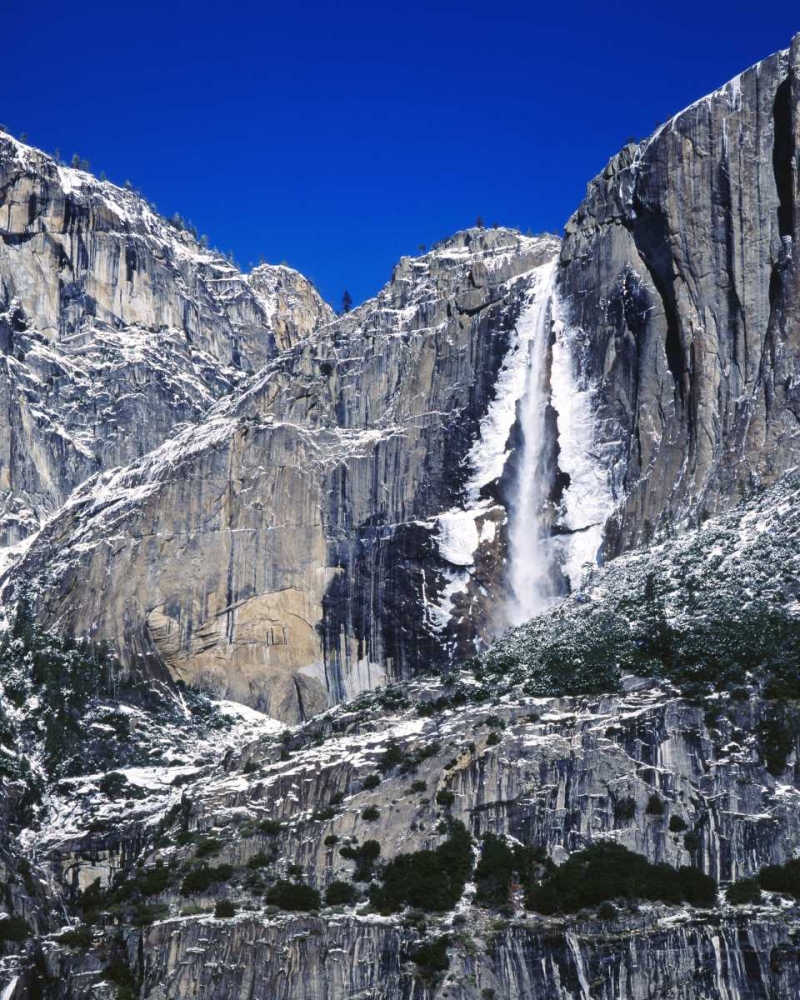 CA, Yosemite Ice-rimmed Upper Yosemite Falls art print by Dennis Flaherty for $57.95 CAD