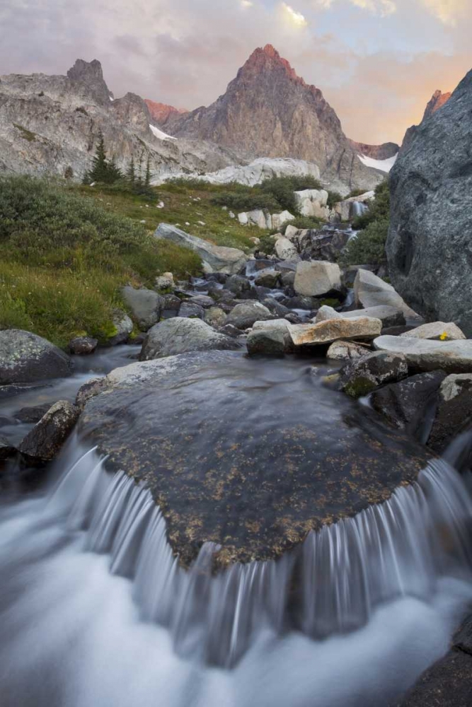 CA, Inyo NF Stream with waterfall and Mt Ritter art print by Don Paulson for $57.95 CAD