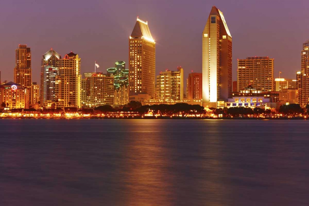 CA, San Diego Downtown skyline from the harbor art print by Steve Ross for $57.95 CAD