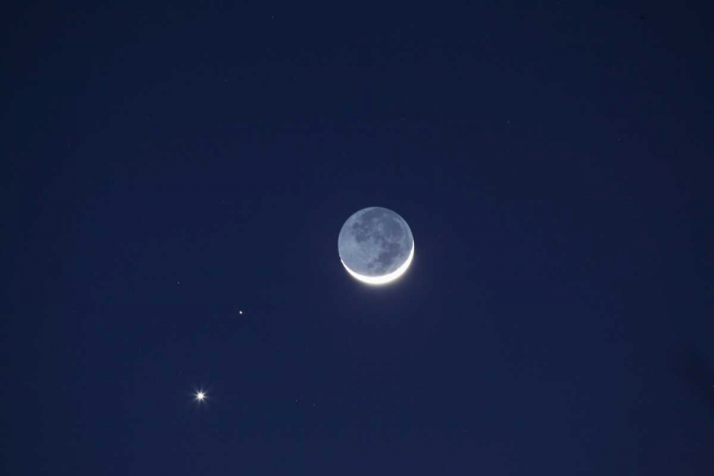 California Moon, Venus and Pluto in the sky art print by Dennis Flaherty for $57.95 CAD
