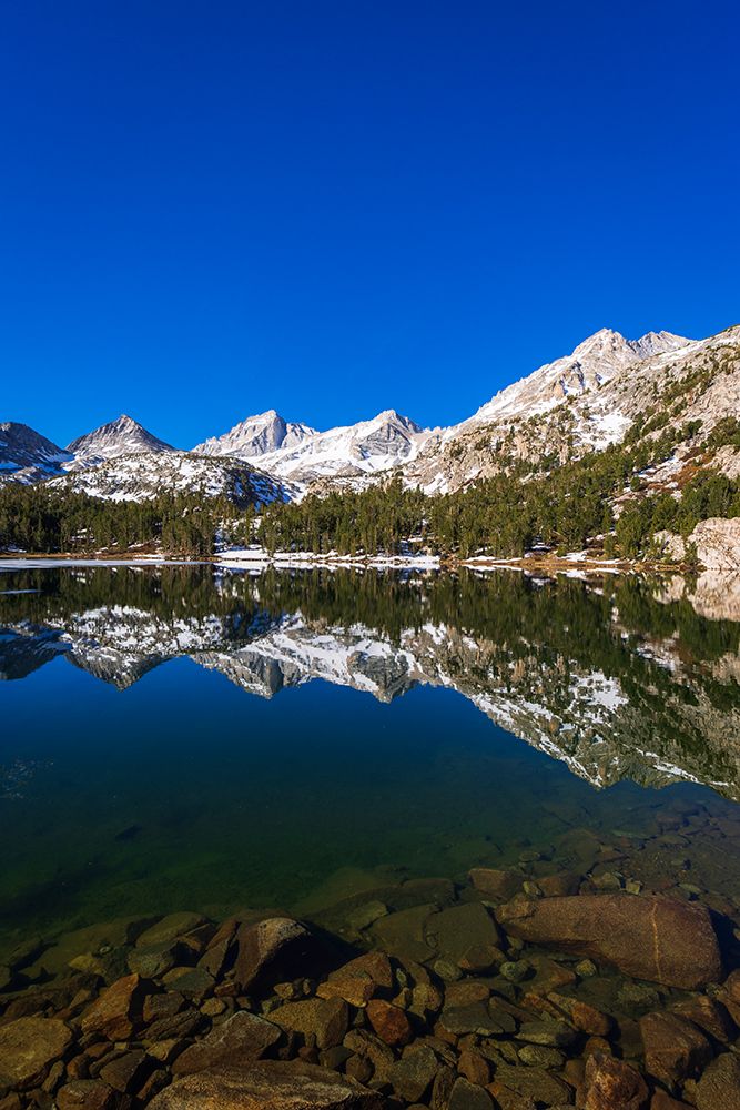 Sierra peaks reflected in Long Lake-Little Lakes Valley-John Muir Wilderness-California-USA art print by Russ Bishop for $57.95 CAD