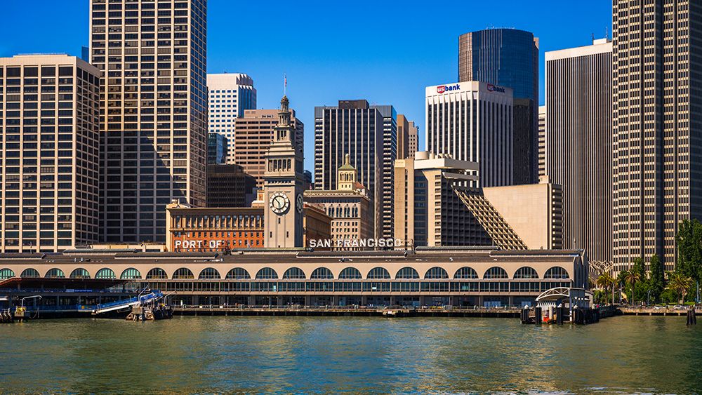 Port of San Francisco from the San Francisco Bay, California, USA art print by Russ Bishop for $57.95 CAD