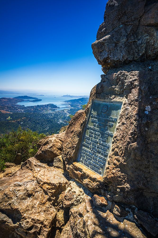 Mount Tam summit plaque and San Francisco Bay, Mount Tamalpais State Park, California, USA art print by Russ Bishop for $57.95 CAD