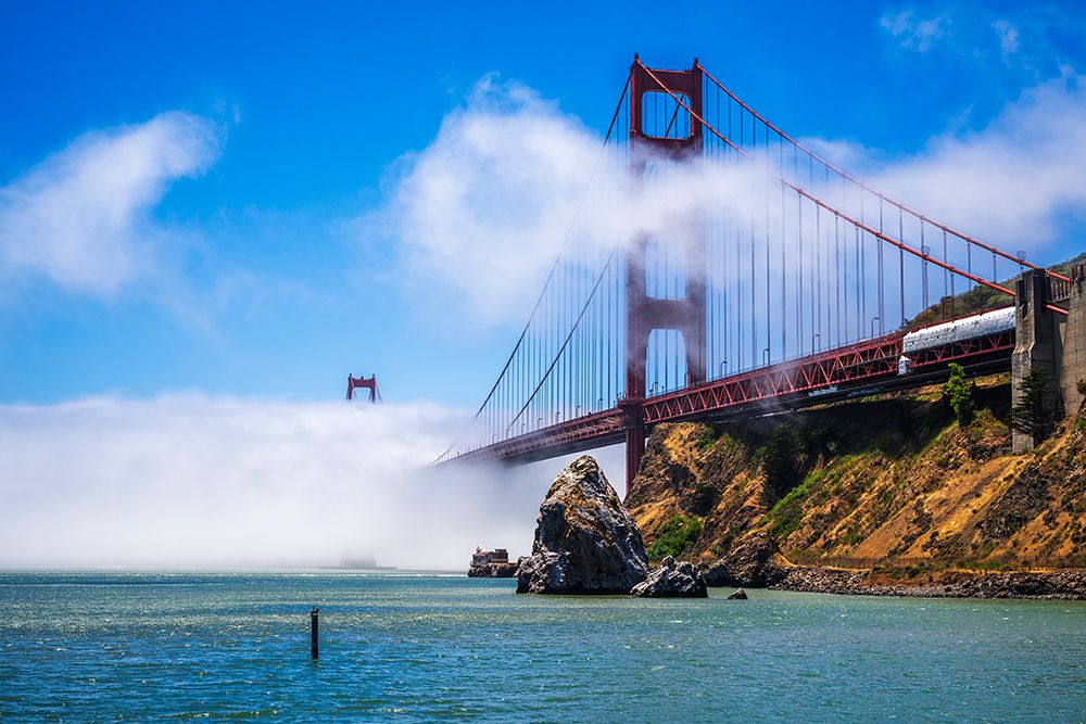 The Golden Gate Bridge surrounded by fog, San Francisco, California, USA art print by Russ Bishop for $57.95 CAD