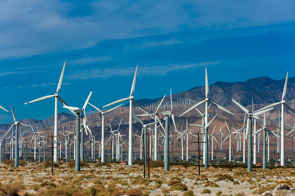 A wind farm in the San Gorgonio Pass near Palm Springs-California-USA art print by Sergio Pitamitz for $57.95 CAD