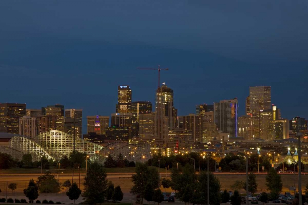 USA, Colorado, Denver Skyline at dusk art print by Don Grall for $57.95 CAD