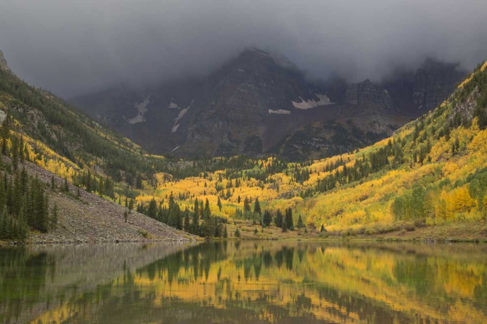 CO Autumn clouds on Maroon Bells mountains art print by Don Grall for $57.95 CAD