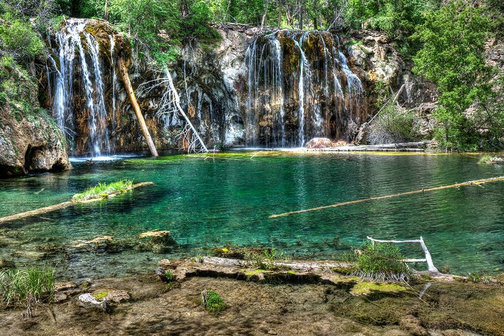 Lush and beautiful hanging lake near Glenwood springs in the Colorado Rocky Mountains art print by Steve Mohlenkamp for $57.95 CAD