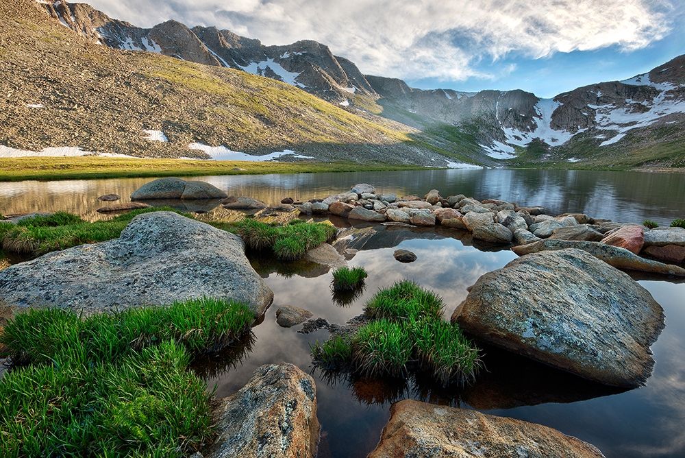 Summit Lake near the top of Mt Evans in the Colorado Rocky Mountains art print by Steve Mohlenkamp for $57.95 CAD