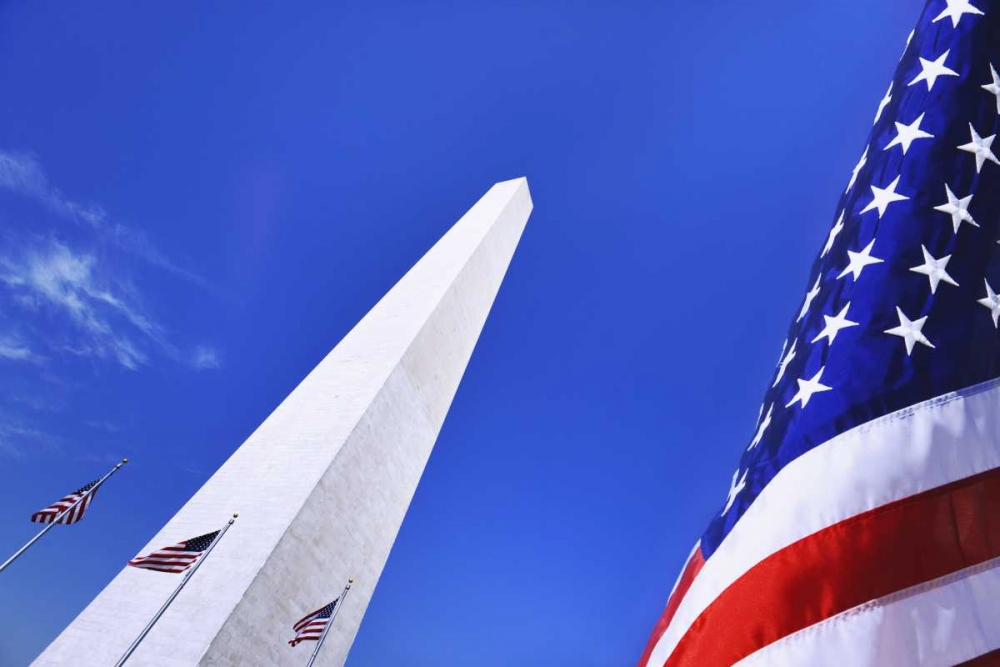 Washington DC, Washington Monument and US flag art print by Dennis Flaherty for $57.95 CAD