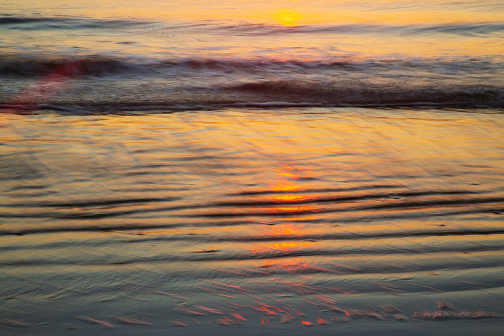 USA- Georgia- Tybee Island. Sunrise with ripples in the sand art print by Joanne Wells for $57.95 CAD