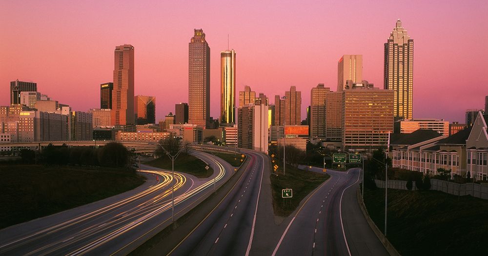 Atlanta Georgia skyline at sunrise art print by Steve Mohlenkamp for $57.95 CAD