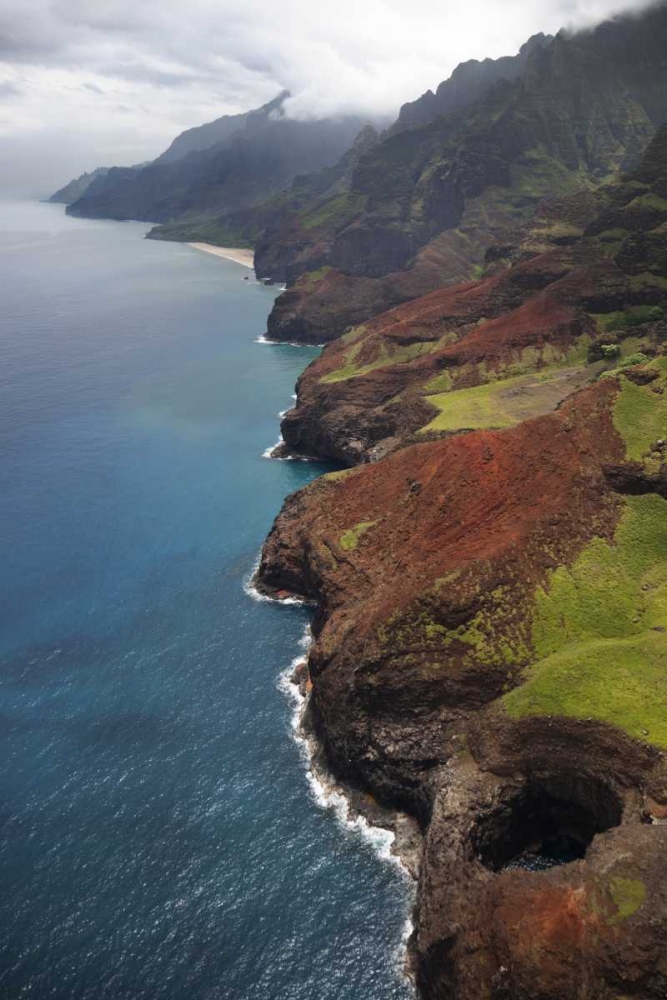 USA, Hawaii, Kauai Aerial view of Na Pali Coast art print by Dennis Flaherty for $57.95 CAD
