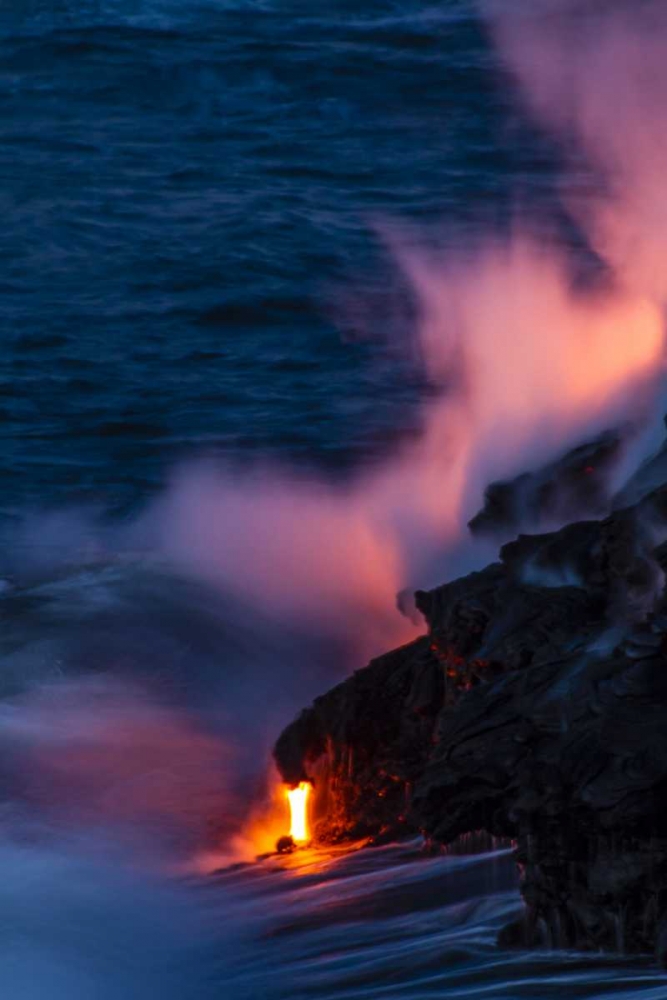 HI, Kilauea Hot Lava flowing into the ocean art print by Cathy and Gordon Illg for $57.95 CAD