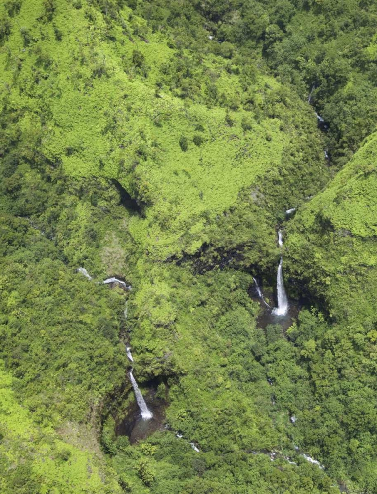 USA, Hawaii, Kauai Aerial view of waterfalls art print by Dennis Flaherty for $57.95 CAD