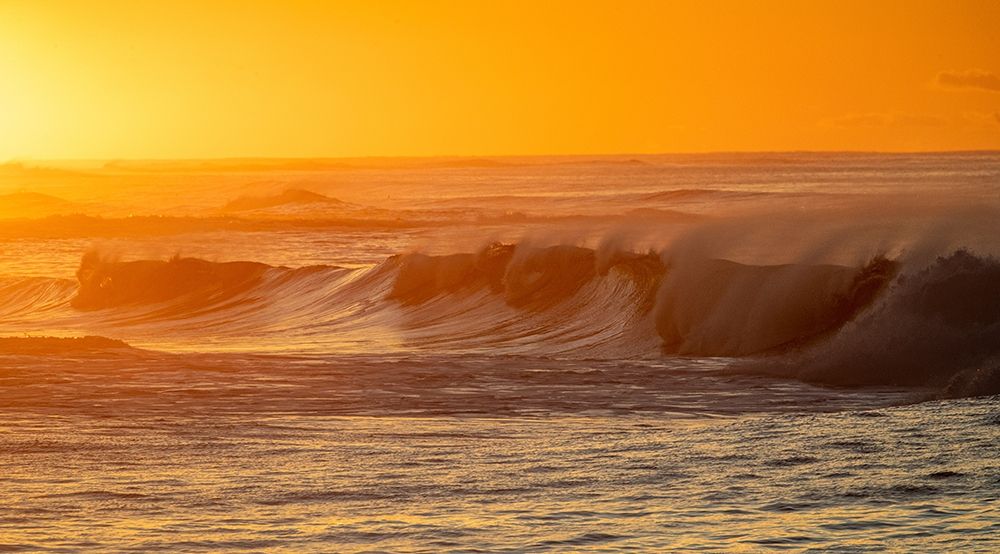 Incoming surf waves at sunrise near Poipu in Kauai-Hawaii-USA art print by Chuck Haney for $57.95 CAD