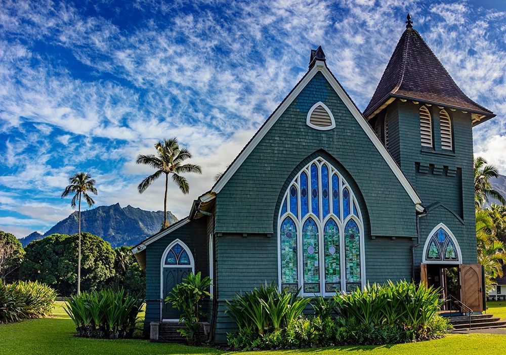 Historic Waioli Huiia Church in Hanalei in Kauai-Hawaii-USA art print by Chuck Haney for $57.95 CAD