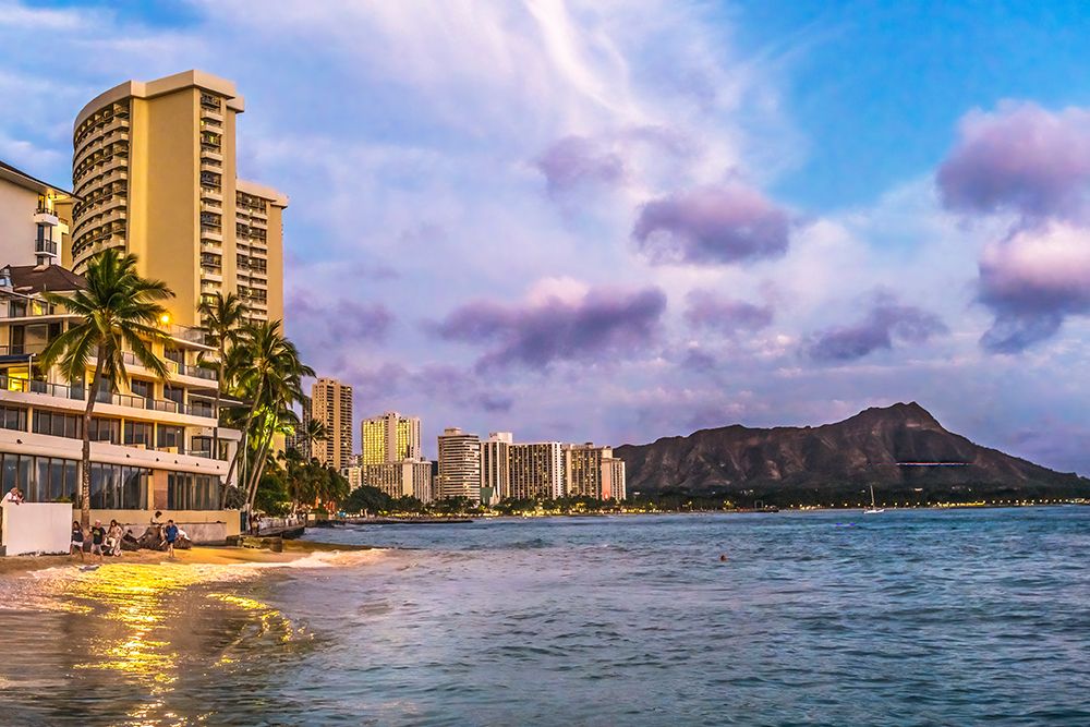 Sunset-Honolulu-Hawaii. art print by William Perry for $57.95 CAD