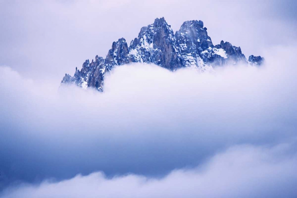 Idaho, Sawtooth Range Mountain peaks wtih clouds art print by Dennis Flaherty for $57.95 CAD