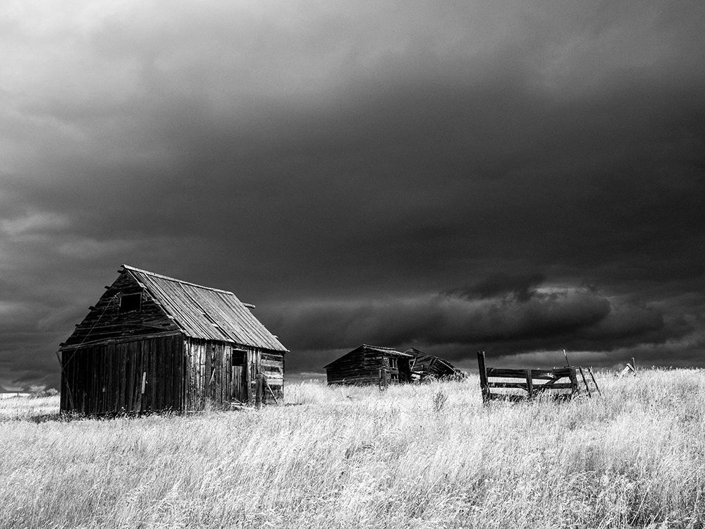 USA-Idaho-Highway 36-Liberty storm passing over old wooden barn art print by Sylvia Gulin for $57.95 CAD