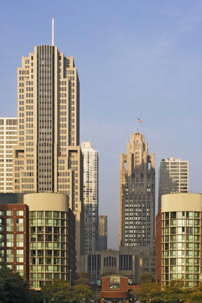 USA, Illinois, Chicago Downtown buildings art print by Dennis Flaherty for $57.95 CAD