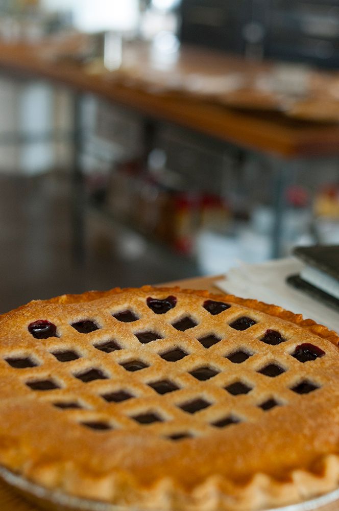 Freshly baked berry pie in bakery in Amish country in northern Indiana art print by Alan Klehr for $57.95 CAD