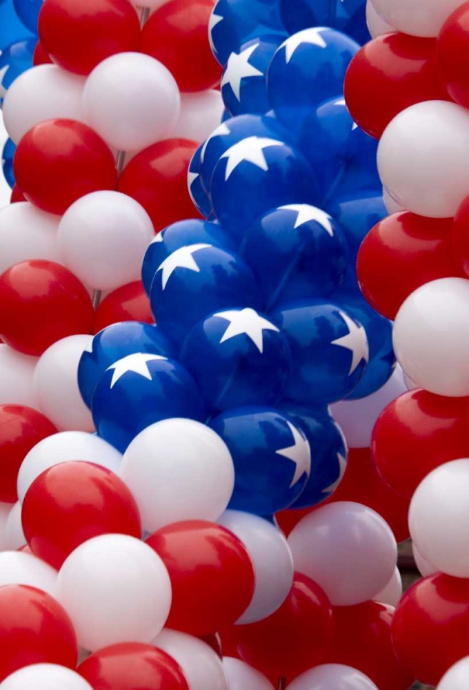 Indiana, Carmel Patriotic balloons on July 4th art print by Wendy Kaveney for $57.95 CAD