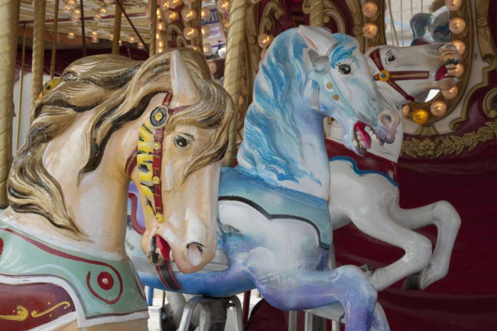 Merry-go-round horses, Indianapolis, Indiana, USA art print by Wendy Kaveney for $57.95 CAD