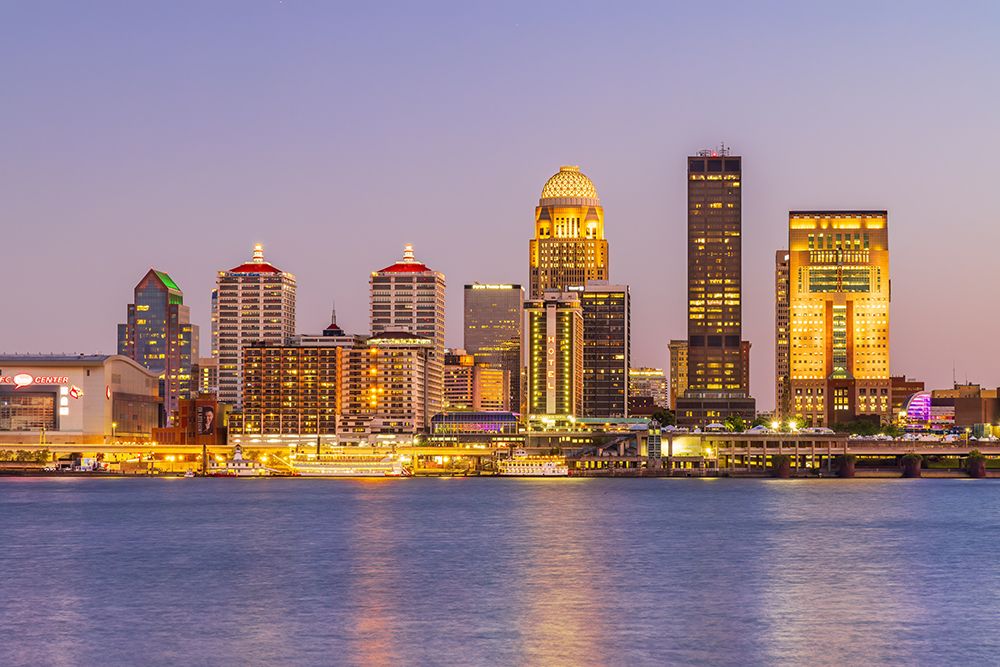Louisville skyline at dusk, Louisville, Kentucky. art print by Richard and Susan Day for $57.95 CAD