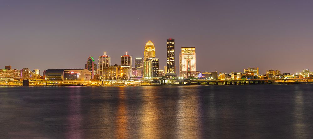 Panoramic of Louisville skyline at dusk, Louisville, Kentucky. art print by Richard and Susan Day for $57.95 CAD