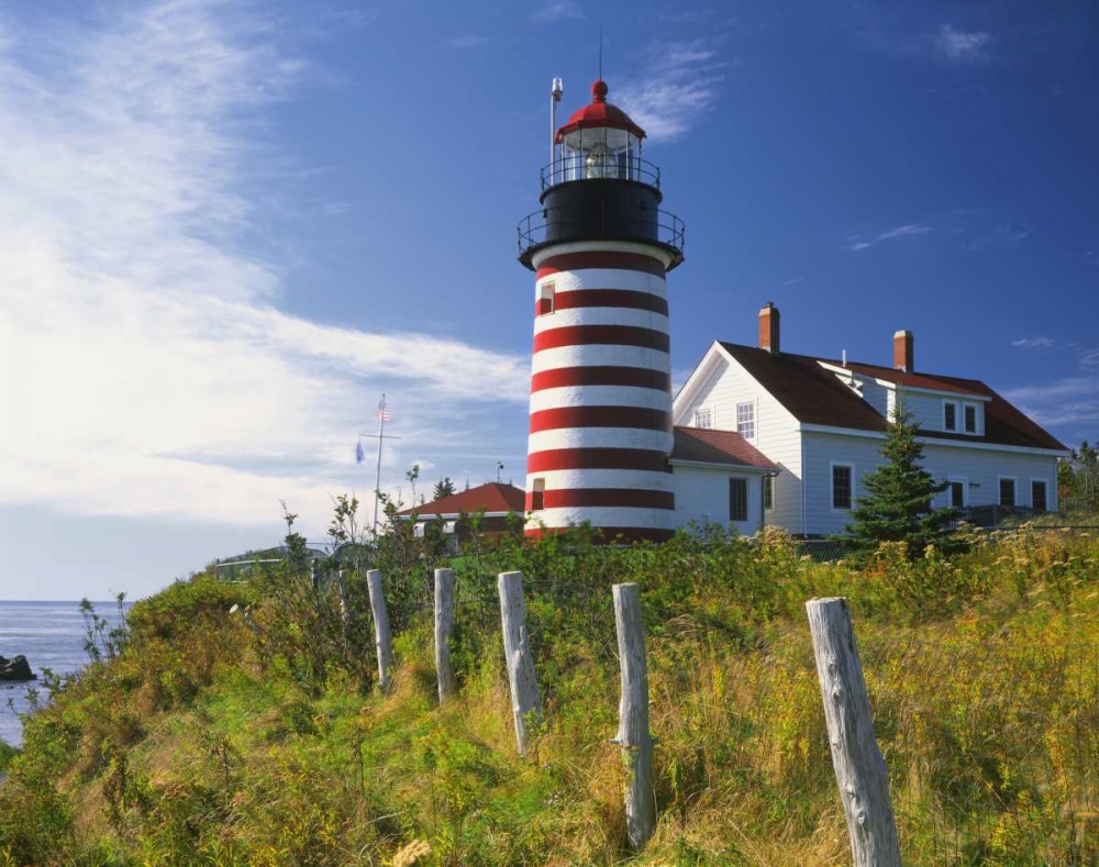 ME, Lubec West Quoddy Head Lighthouse art print by Steve Terrill for $57.95 CAD