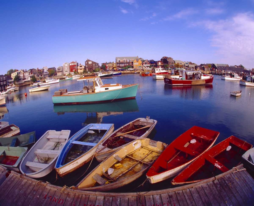 ME, Rockport Town buildings and boats in bay art print by Jim Zuckerman for $57.95 CAD