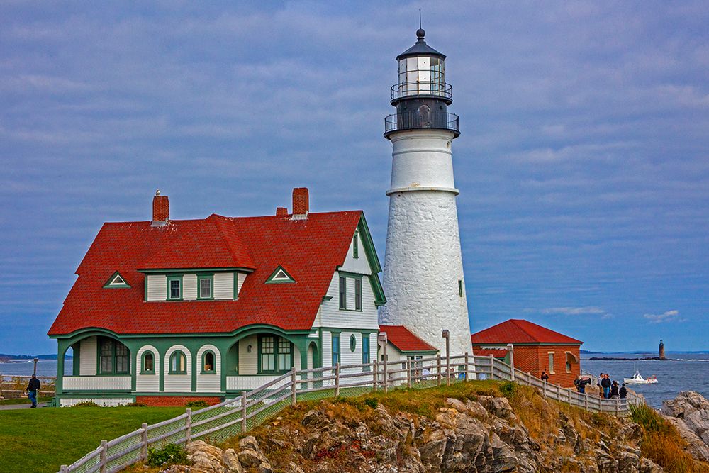USA-New England-Maine-Cape Elizabeth-Atlantic Portland Head Lighthouse during the Fall season art print by Sylvia Gulin for $57.95 CAD