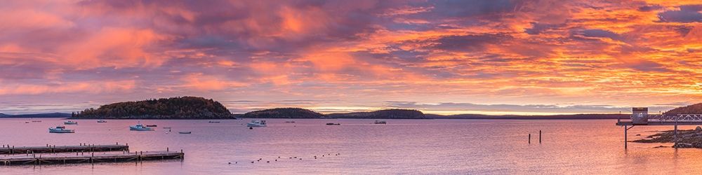 Maine-Mt Desert Island-Bar Harbor-view of Frenchman Bay-autumn-sunrise art print by Walter Bibikow for $57.95 CAD