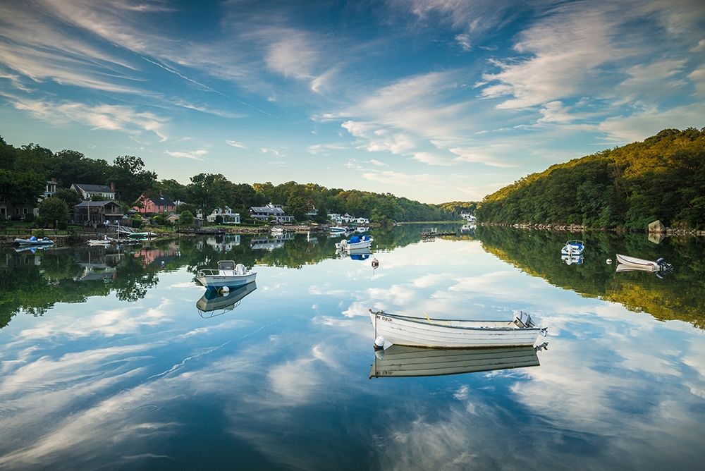 New England-Massachusetts-Cape Ann-Gloucester-Annisquam-Lobster Cove-reflections art print by Walter Bibikow for $57.95 CAD