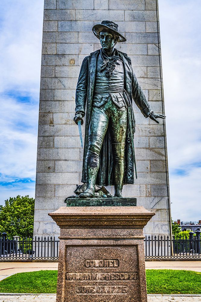 William Prescott Statue-Bunker Hill Battle Monument-Charlestown-Boston-Massachusetts-Site of June 1 art print by William Perry for $57.95 CAD