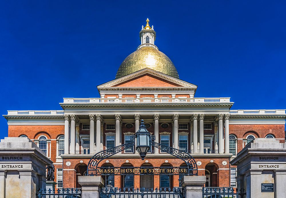Golden Dome State House State Legislature Governor Office-Boston-Massachusetts-Massachusetts State  art print by William Perry for $57.95 CAD